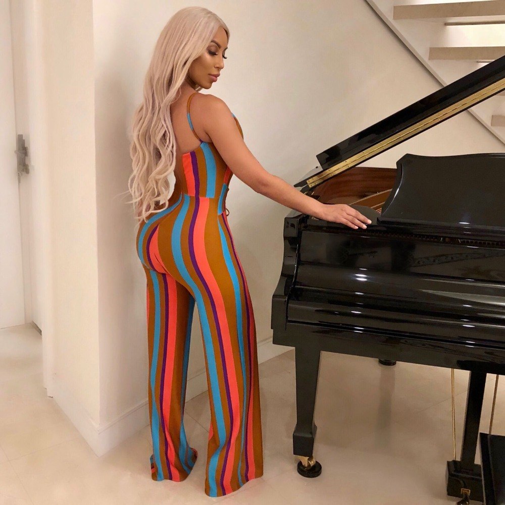 "3 Stripes Ur Out" Jumpsuit - Red/Multi