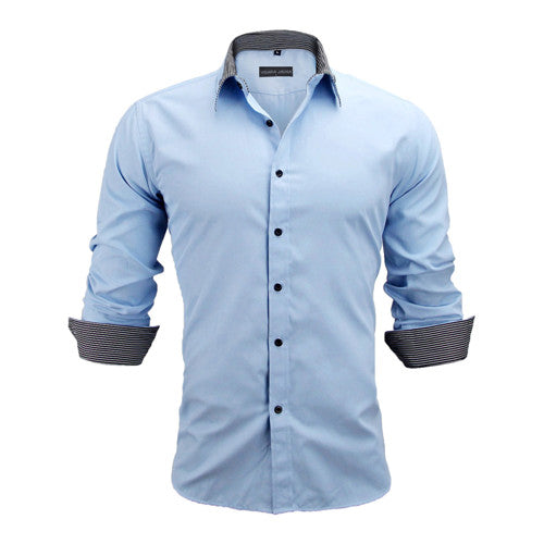Men's British Style Button Up - Slim Fit - L/S - Cotton