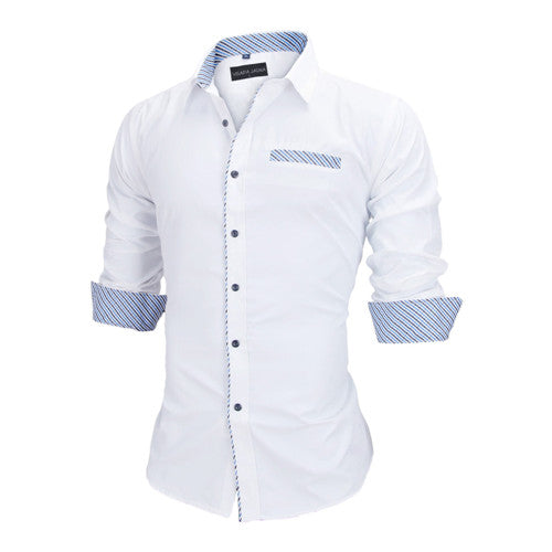Men's British Style Button Up - Slim Fit - L/S - Cotton