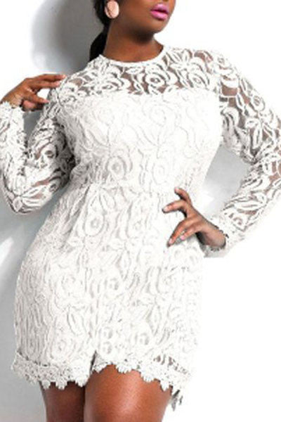 "Slay Bae" Lace Long Sleeve Romper - Black and White