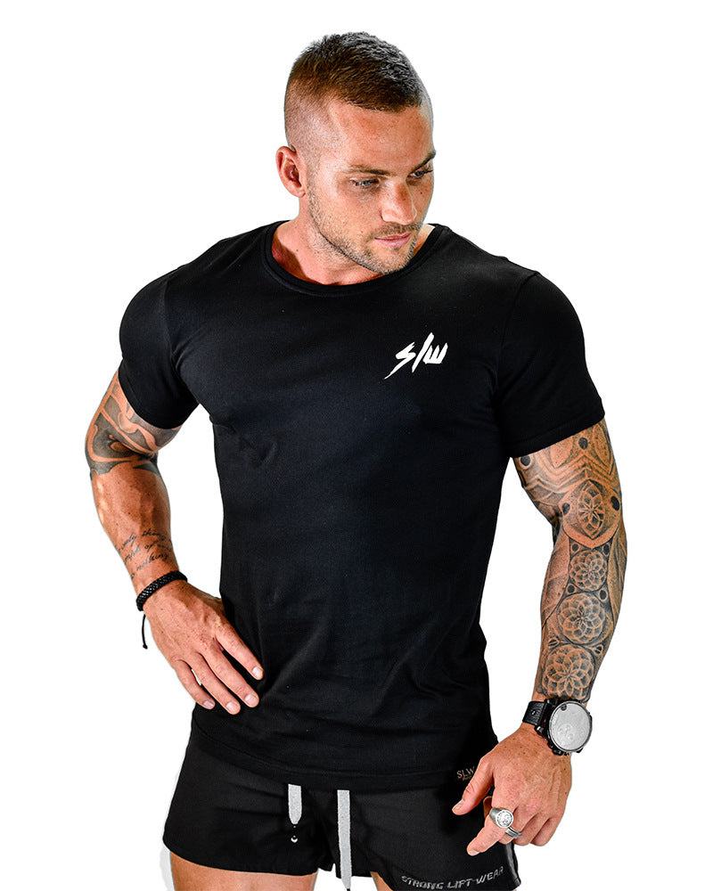 "Strong" S/S Men's Athletic Fit Tee - Black or White