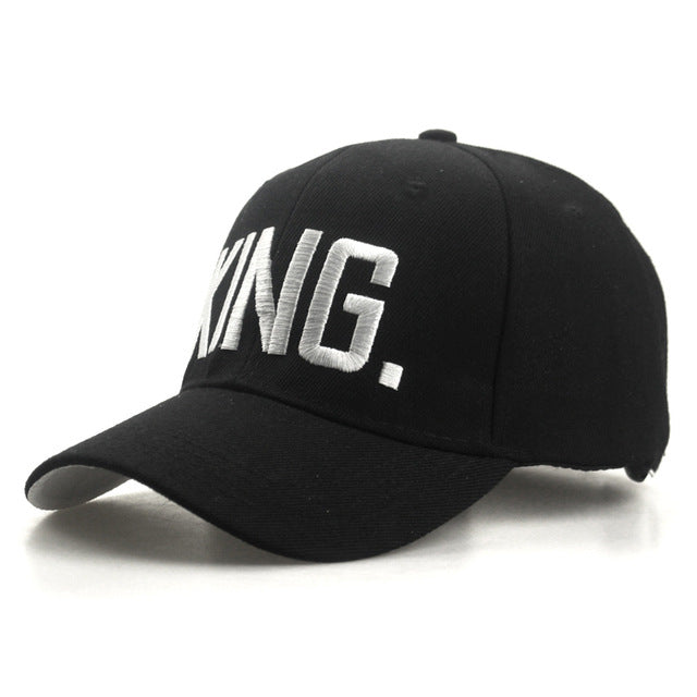 "KING." & "QUEEN." Matching Snap-Back Baseball Caps (UNISEX)