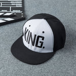 "KING." & "QUEEN." Matching Snap-Back Baseball Caps (UNISEX)