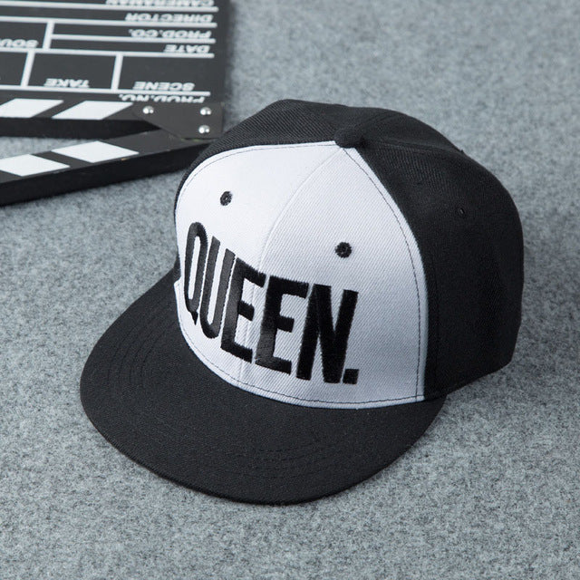 "KING." & "QUEEN." Matching Snap-Back Baseball Caps (UNISEX)