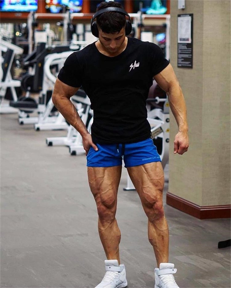 "Strong" S/S Men's Athletic Fit Tee - Black or White