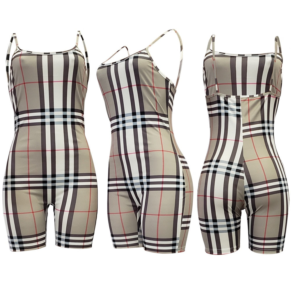 "HERberry Plaid" Biker Short Romper