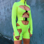 "Ms. Super Slay" Cut Out Romper - Black or Green