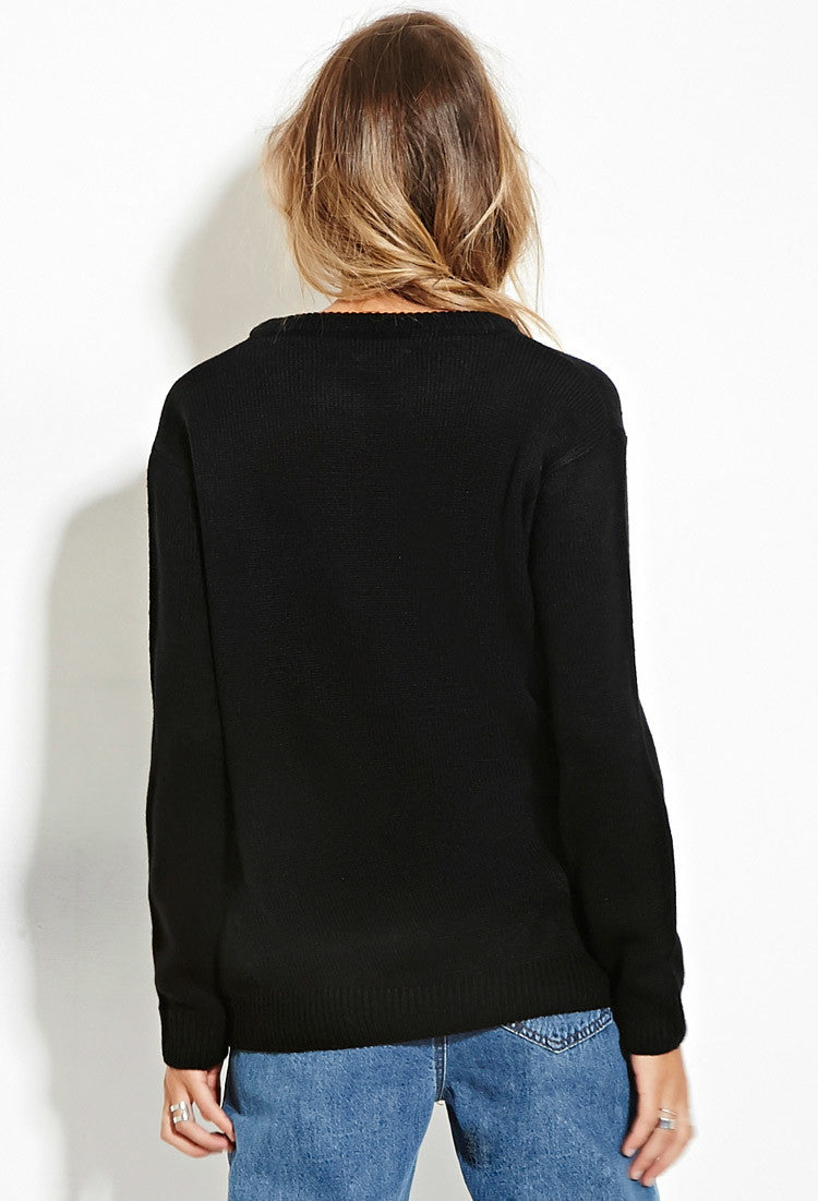 "Kiss Me" Christmas Sweater - Black